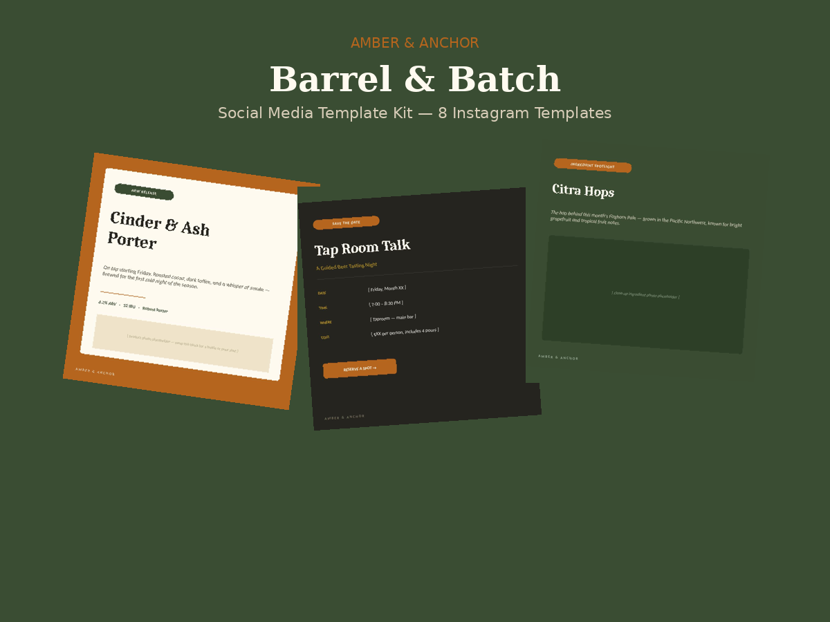 Barrel & Batch — Social Media Template Kit for Brewers